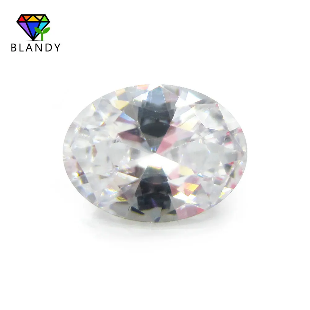 

5A 2x3~13x18mm Oval Shape White Cubic Zirconia Machine Cut Loose Zirconia Stone Gems For Jewelry