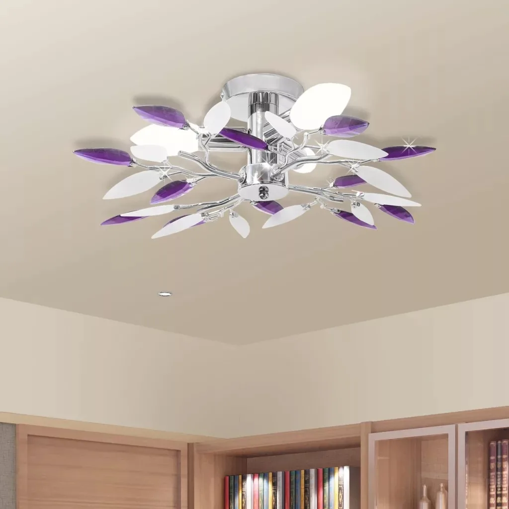 

vidaXL Ceiling lamp and leaf-shaped arm Acrylic E14 Modern Ceiling Lights For Living Room Bedroom Study Room