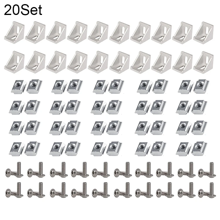 TOUHIA 2020 Series Aluminum Profile Straight Line Connector with M5 Screw,for T Slot 6mm Aluminum Extrusion Profile Connect Parts 4Pcs TOUHIA 2020 Series Aluminum Profile Straight Line Connector with M5 Screw,for T Slot 6mm Aluminum Extrusion Profile Connect Parts 4Pcs