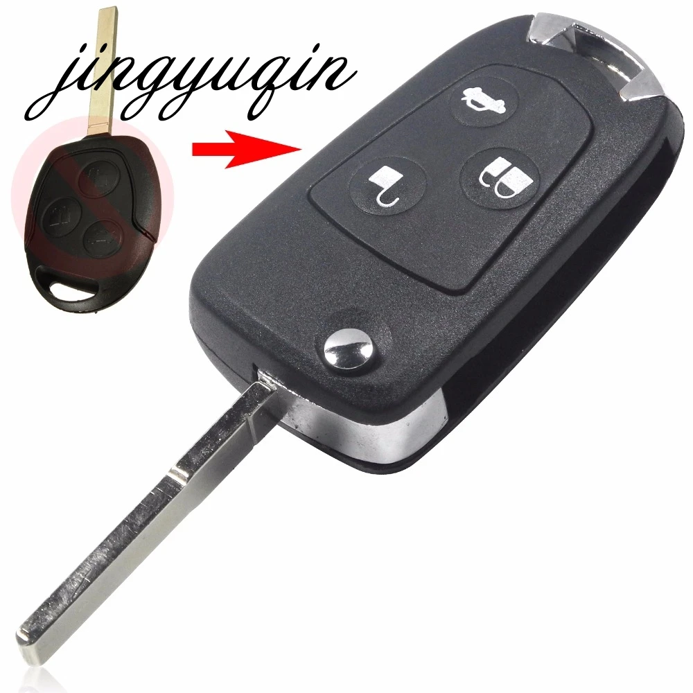 

jingyuqin New 3 Buttons Modified Folding Remote Key Flip Fob Shell For Ford Focus Mondeo