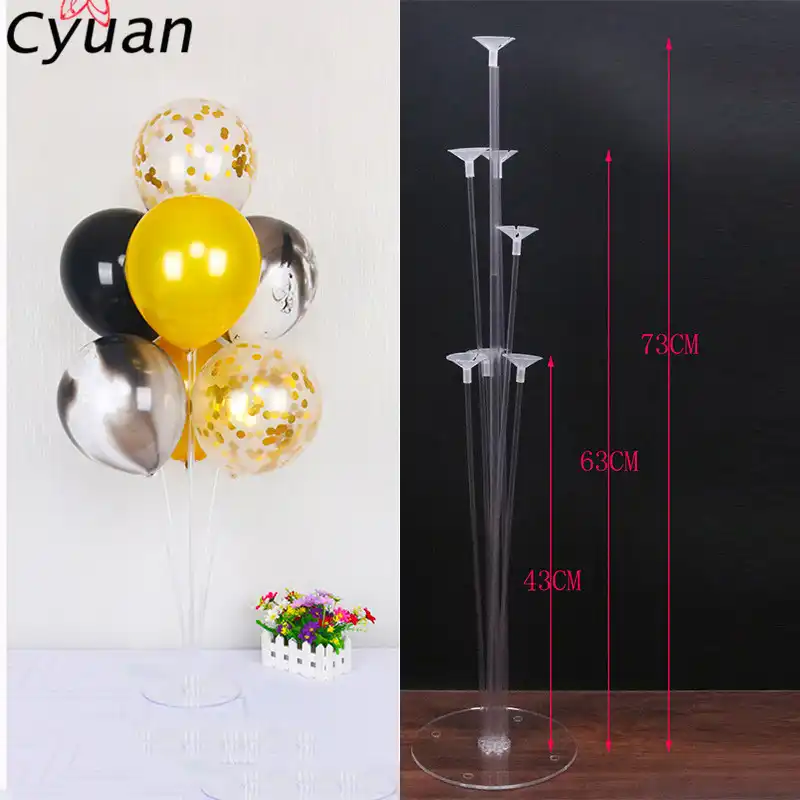 Cyuan 7 трубок держатель воздушных шаров колонна-подставка прозрачный пластиковый держатель для воздушных шаров День Рождения украшения дети...
