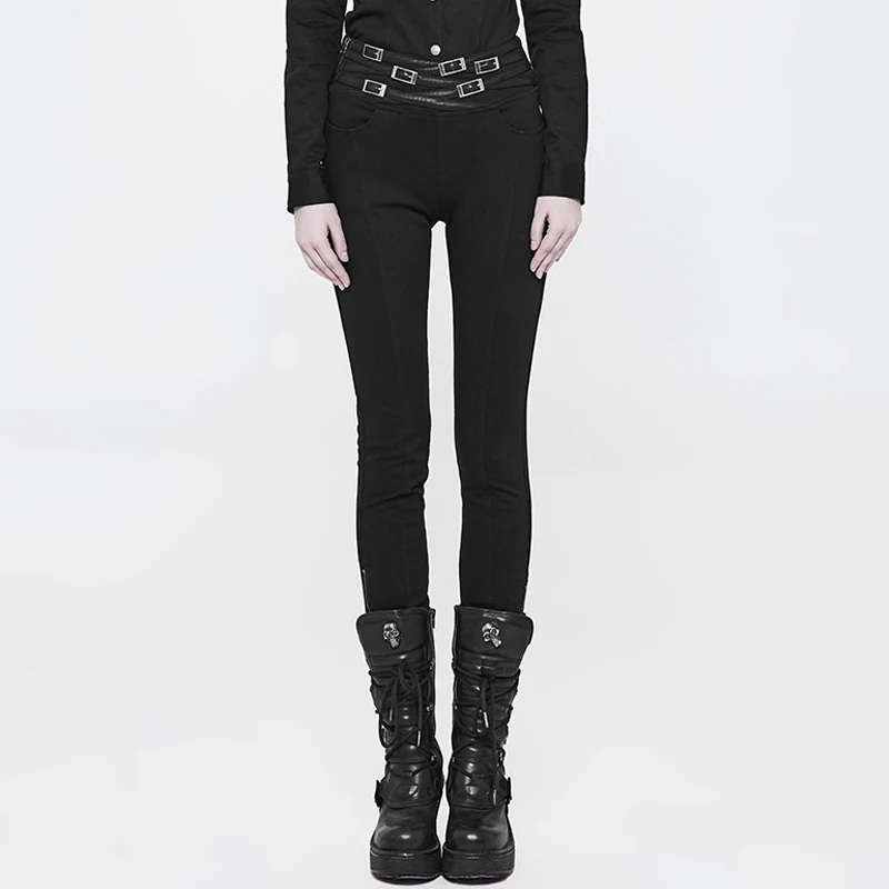 

PUNK RAVE Women Punk Rock Cotton Skinny Pants Fashion Gothic Sexy Leggings Women Daily Black Long Punk Leggings