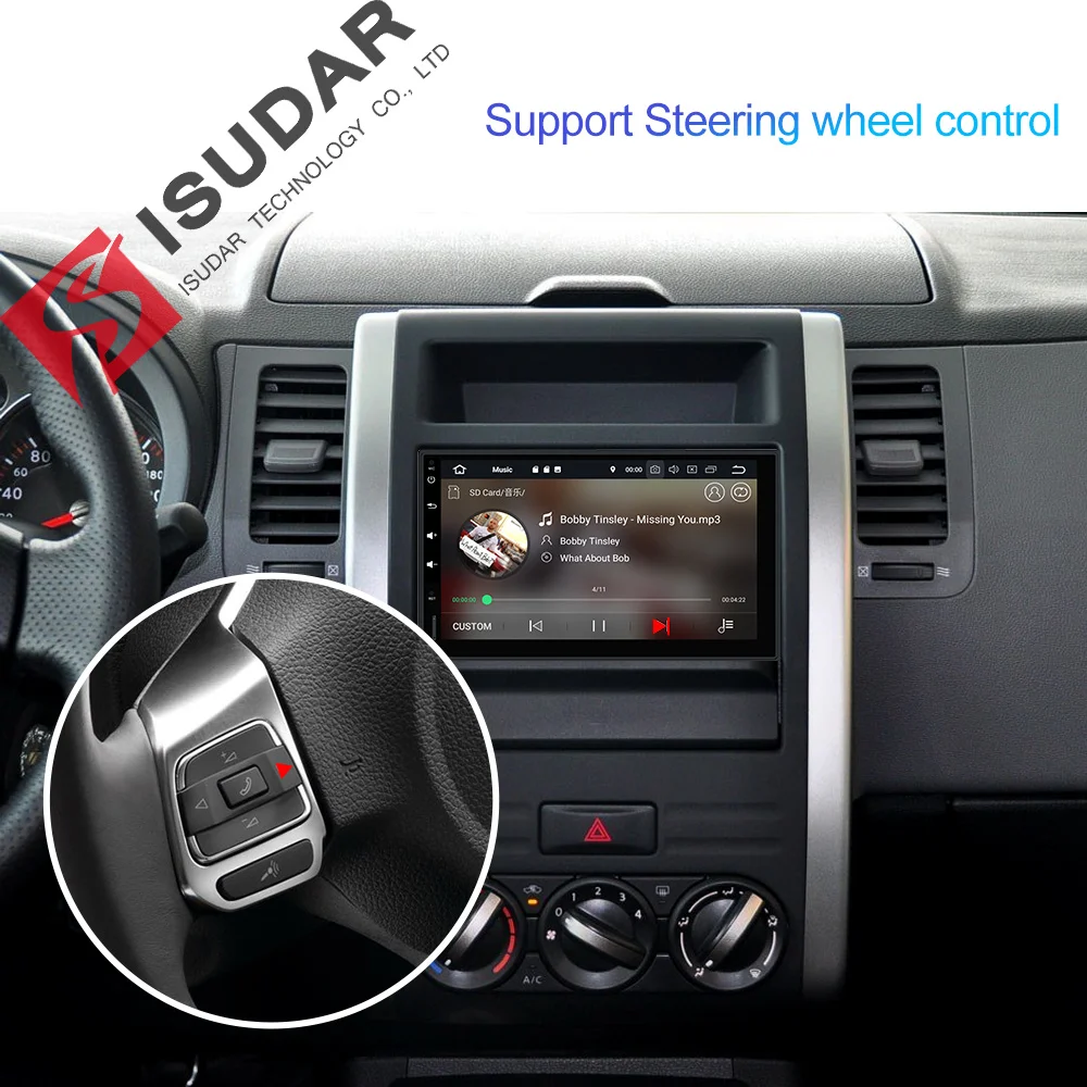 Isudar 2 Din Авто Радио Android 9 для Nissan/Xtrail/Tiida/hyundai/KIA универсальная оперативная память 4 ГБ Автомобильный мультимедийный видео плеер gps DVR FM