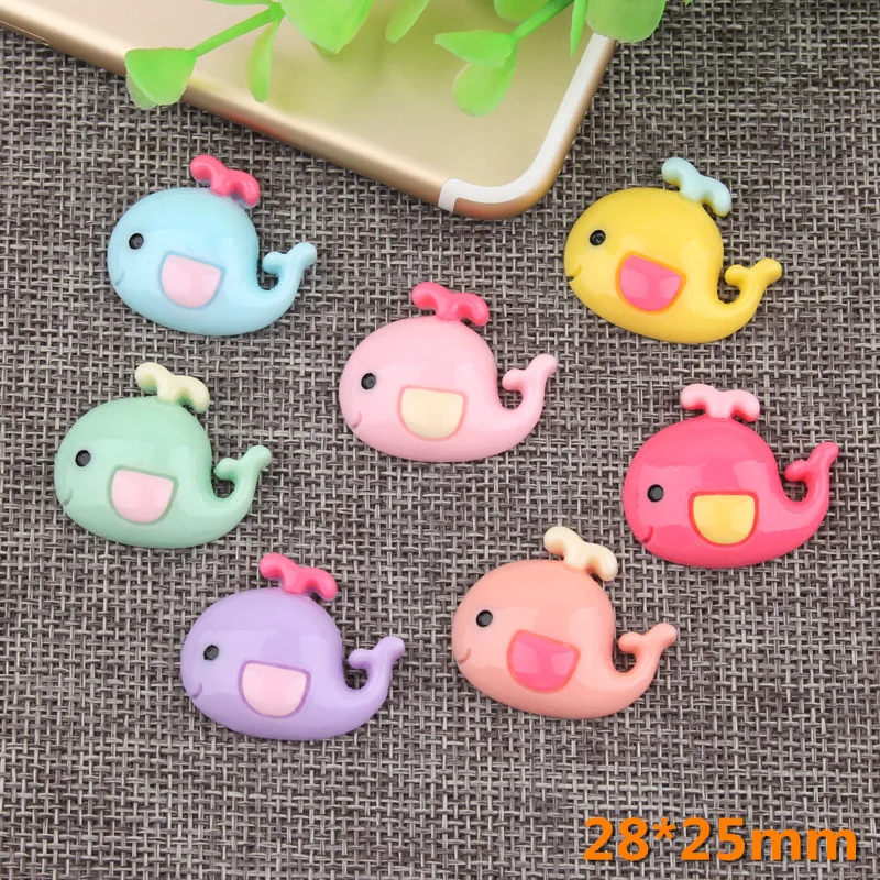 

10pcs 28*25mm Mix Small shark resin whale charms nautical children flatback cabochon handmade hair accessories DIY mobile phone
