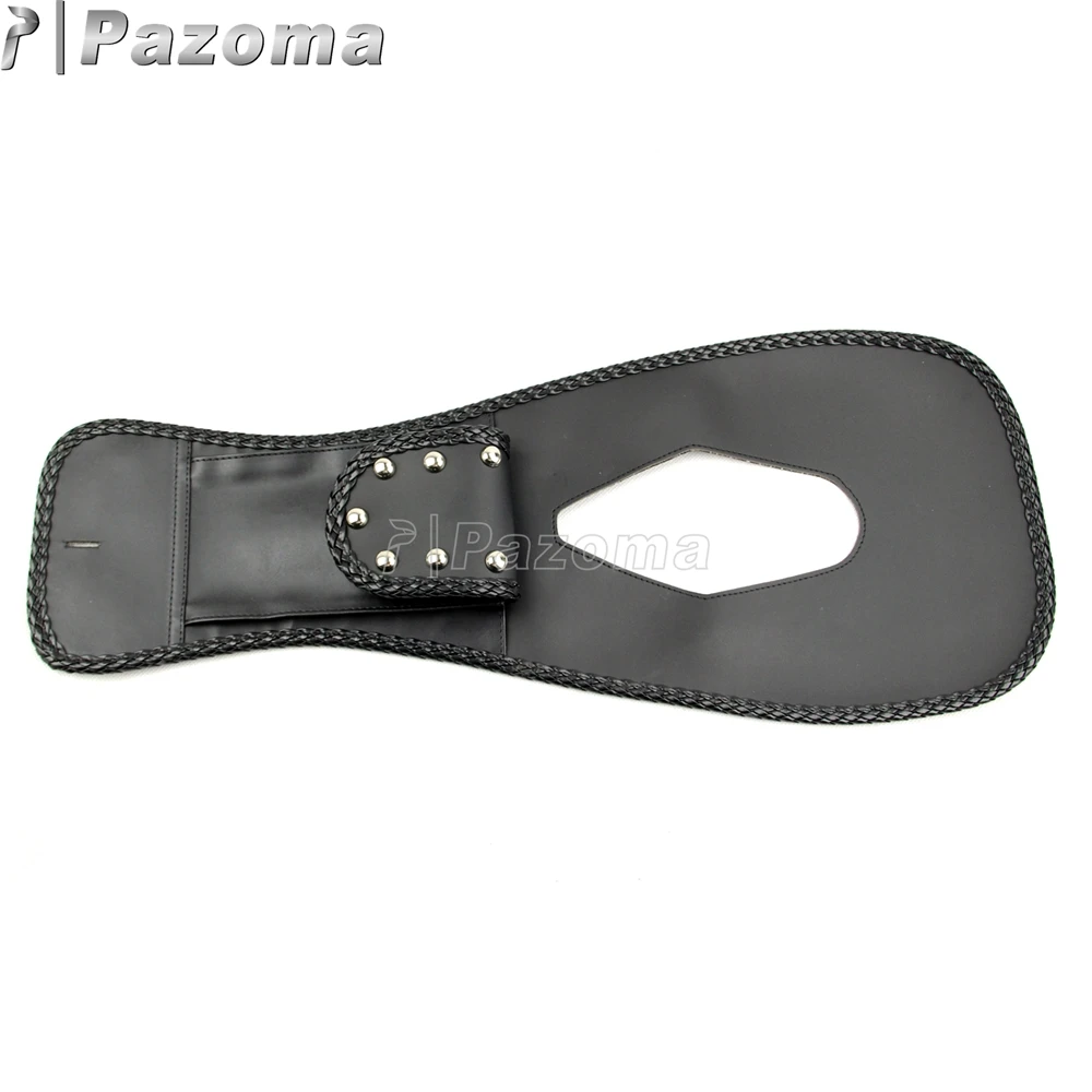 

Motorcycle Leather Studded Gas Tank Bib with Pouch Black Motor Tank Protector Cover for Honda VTX1300T/S/R/C 2003-2009