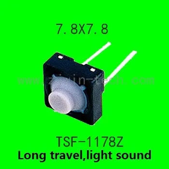 

30pcs/lot 7.8X7.8X5 push button Tact Switch rubber button DIP middle 2pin long travel waterproof power switch