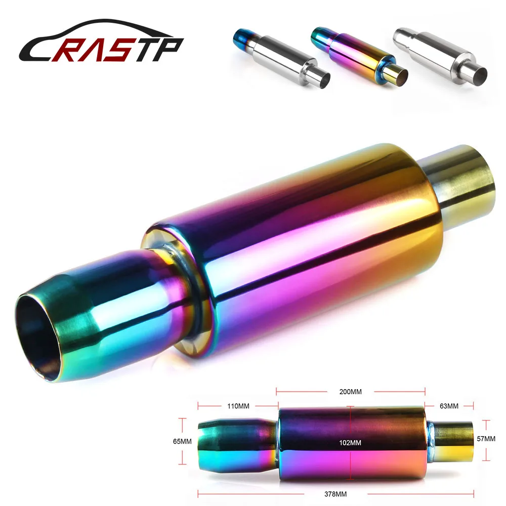 

RASTP - Universal Exhaust Mufflers Stainless Steel Multicolor Exhaust Pipe Length 37.5MM Exhaust tip Muffler RS-CR1005