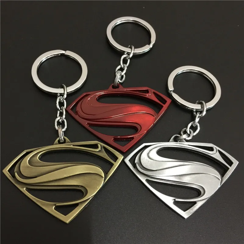 

Euro-American The Avengers Movie Theme Superman Logo Keychain High Quality Alloy Key Chain Key rings Size 6*4cm