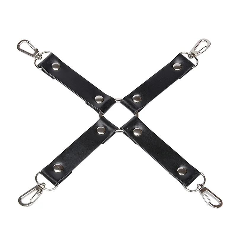 PU Leather Plush Handcuffs Ankle Cuffs Wrist Bondage Restraints Bed Fetish Slave Bdsm Bondage Kit Gear Erotic Toys For Adults (4)