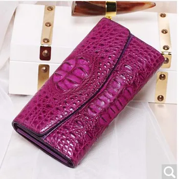 

2018 BEV New alligator Lady women clutch bag European-American temperament dinner long-color hand grab leather purse head