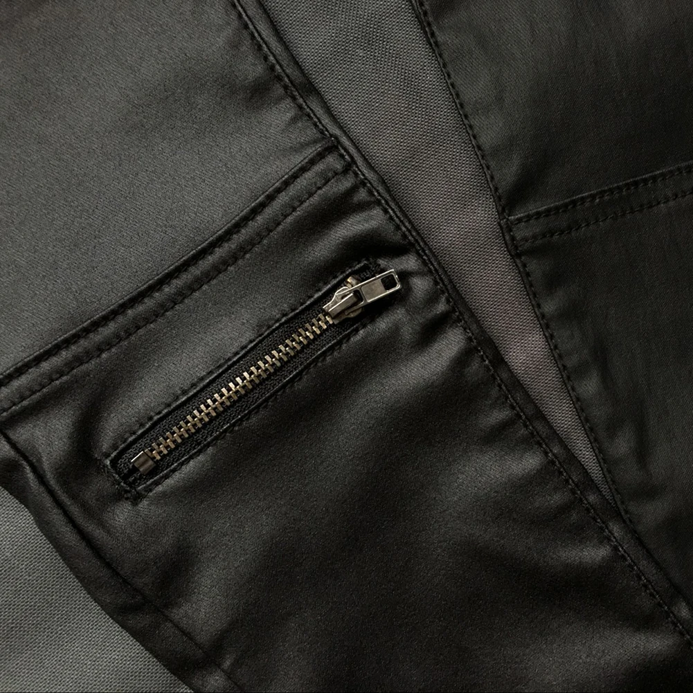 Wholesale Motorcycle Women High Waist Solid Color Leggings Decorative Zipper Skinny Pants Wholesale Motorcycle Women High Waist Solid Color Leggings Decorative Zipper Skinny Pants