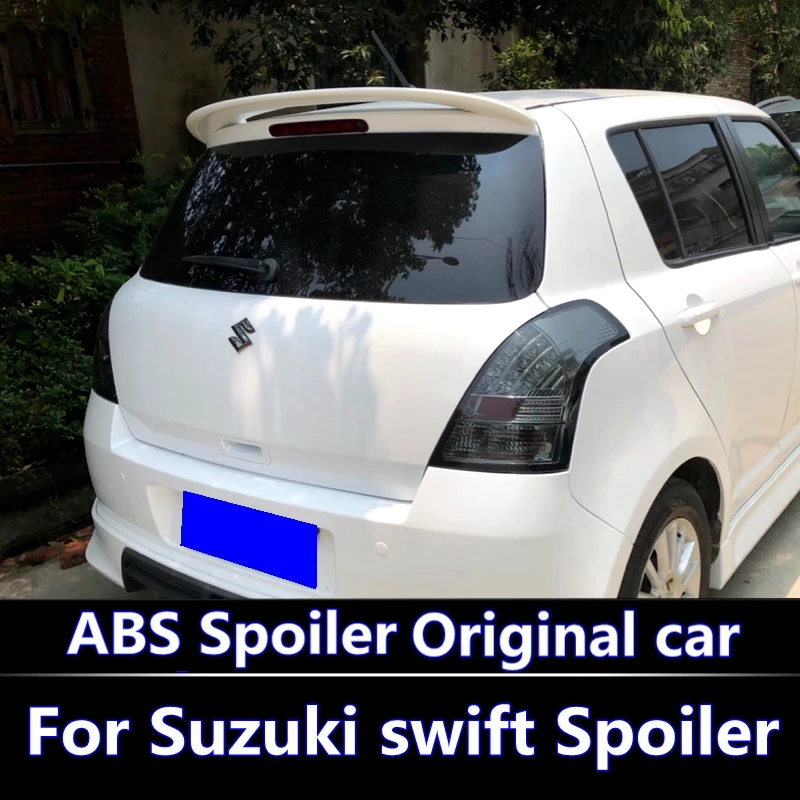 

For swift 2007-2013 Spoiler High Quality ABS Material Car Rear Wing swift Primer Color Rear Spoiler For Suzuki swift Spoiler