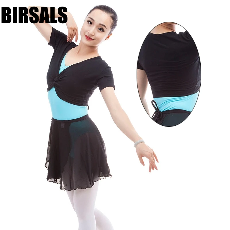 Hot sale adult black training gymanstic ballet dance warm-ups crossover dance shrug for girls CS0009