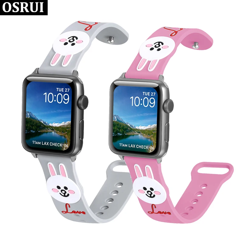 Спорт силиконовые для Apple watch 4 ремешок 44 мм/40 мм 42 мм/38 aple часы Корреа Iwatch серии 3/2/1