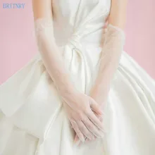 BRITNRY Новое поступление Свадебные Перчатки Элегантные длинные пальцы Тюль Свадебные перчатки Недорогие свадебные аксессуары