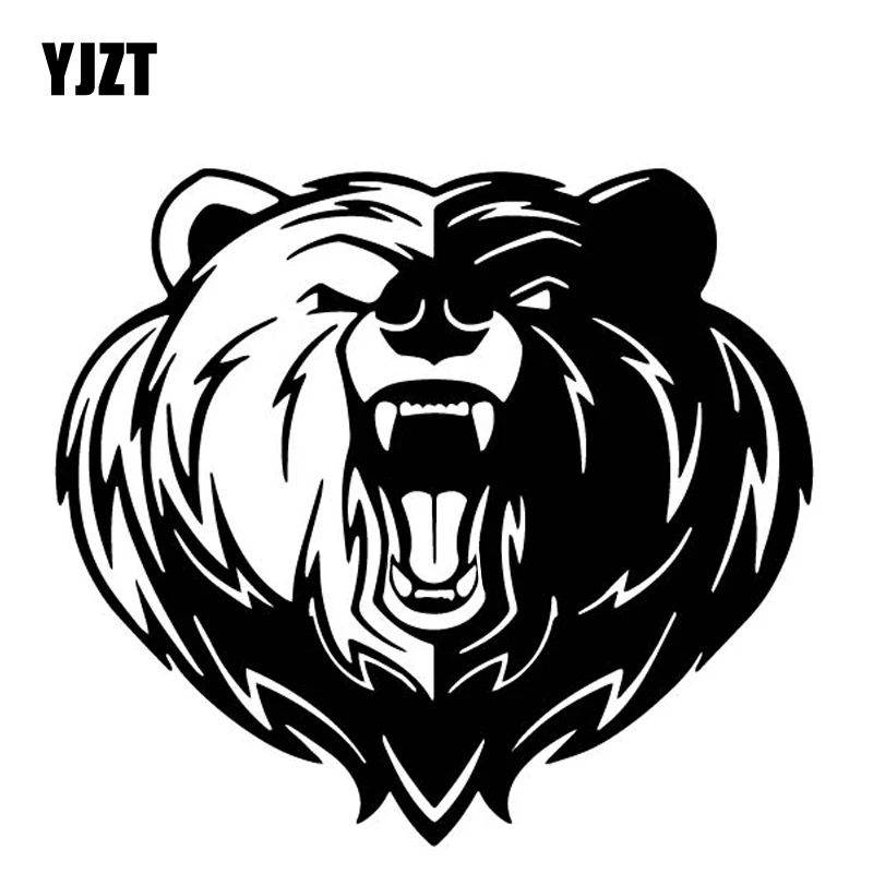 YJZT 16 8 см * 15 1 Angry Brown Bear Head портретная Автомобильная Наклейка виниловая наклейка