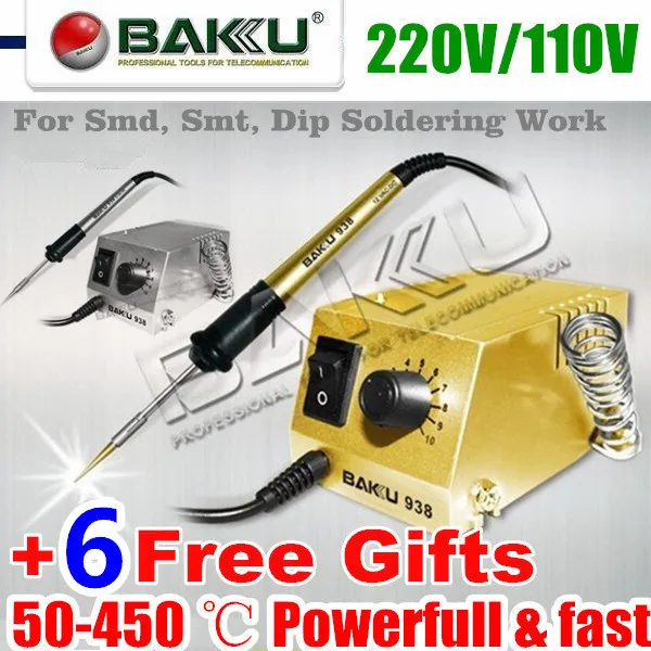 Powerful & Fast Soldering Station,220V/110V. for SMD, SMT, DIP Soldering Work. Long Life Heater