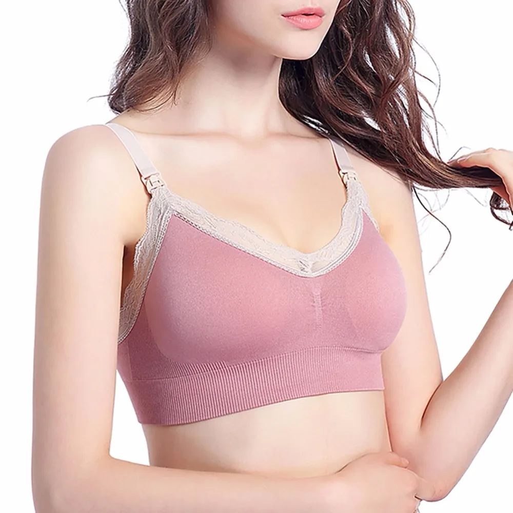 Fashion Lace Maternity Bra Unbuttoned High elastic Seamless Rims Nursing Underwear Nursing Bra
