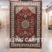 YILONG 2'x3' красный шелковый ковер молитвенный ковер ручной работы изысканный коврик ручной работы(LH812B2x3