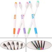 Стоматологический уход за здоровье зубов 2 цвета экономичный 10 шт./упак. прочный мягкий бамбук древесный уголь нано зубная щетка