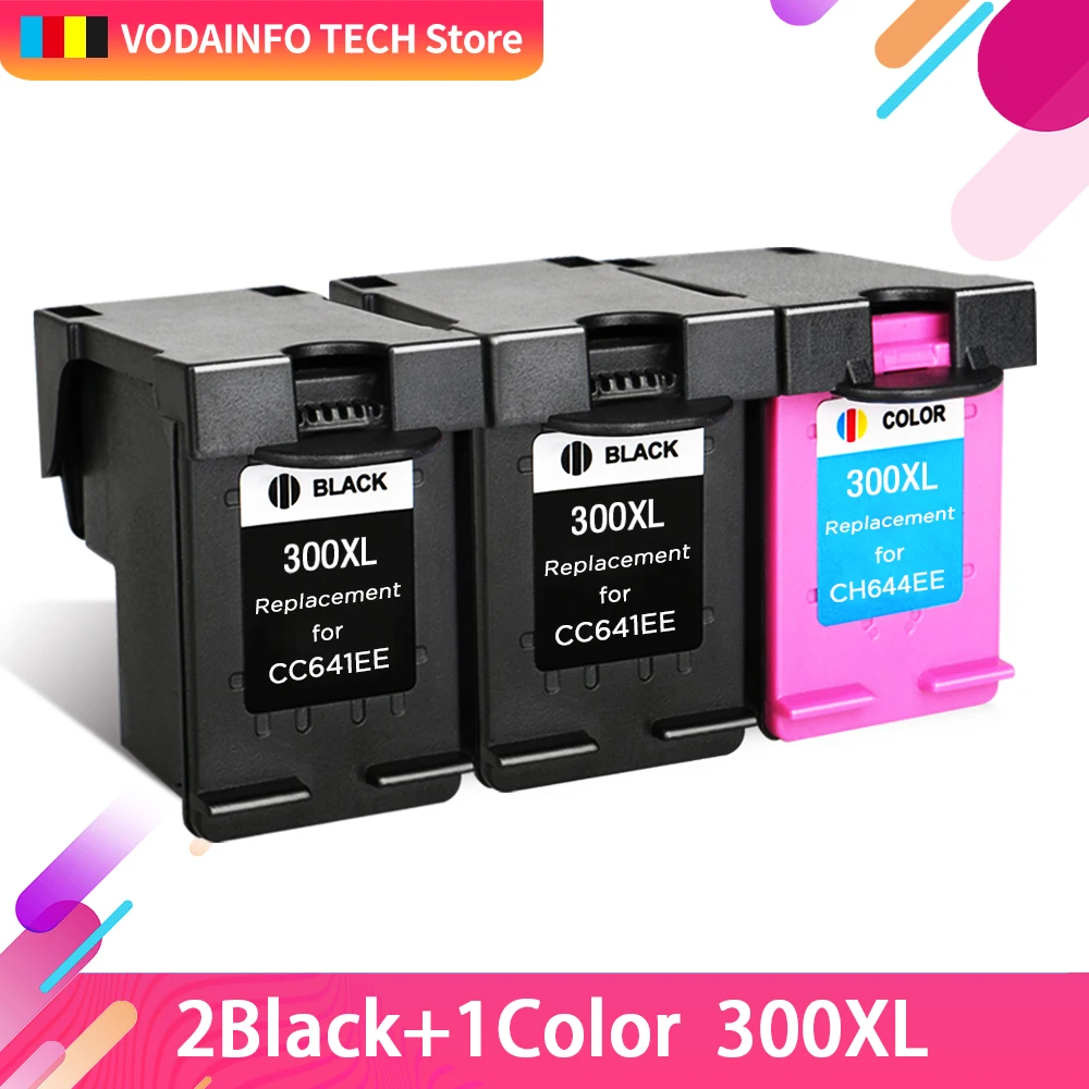 

QSYRAINBOW Compatible 300XL Remanufactured Ink Cartridges for HP 300 for hp300 for Deskjet D1660 D2560 D2660 D5560 F2420 F2480 F