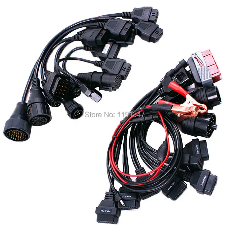 Hot Selling Full Set 8pcs Car Cables and Full Set 8pcs Truck Cables Diagnostic Interface for