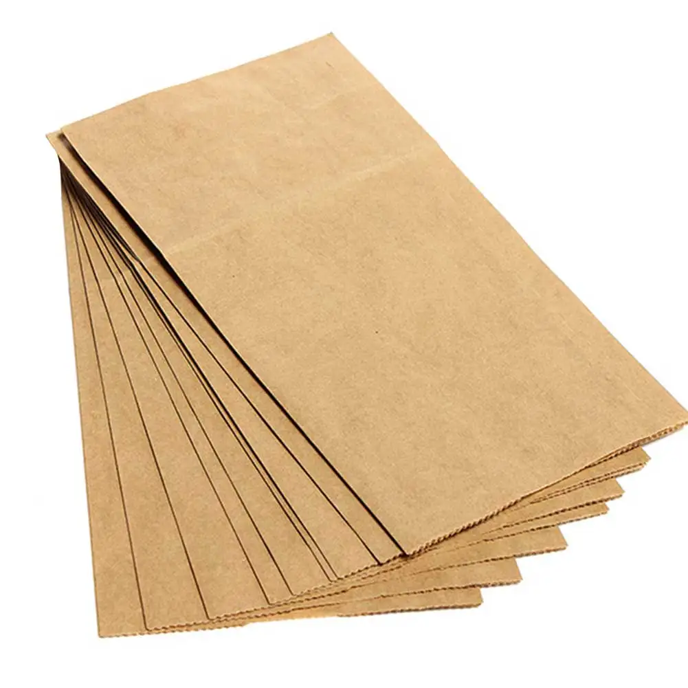 Пакет из крафт-бумаги для ланча, хлеба, 50 прочная крафт-бумага, бумажный мешок для закусок, переработанный пакет для ланча, экологичный, два размера