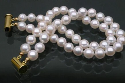 

Hot selling>@@ 1045 round white akoya pearl bracelet -Bride jewelry free shipping