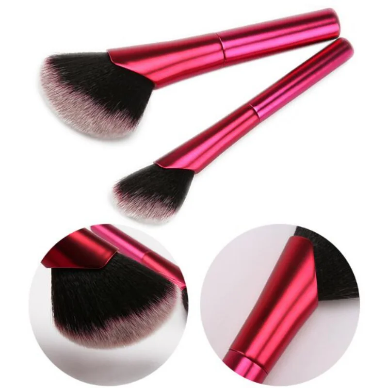 

1Pc Professional Cosmetics Rose Red Make Up Brushes Synthetic Face Contour Blush Foundation Powder Makeup Brushes