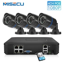 MISECU 1080 P POE NVR 4 шт 2.0mp PoE IP Камера P2P HDMI/VGA 1080 P 1 ТБ HDD Ночь ИК мобильный вид открытый видеонаблюдения