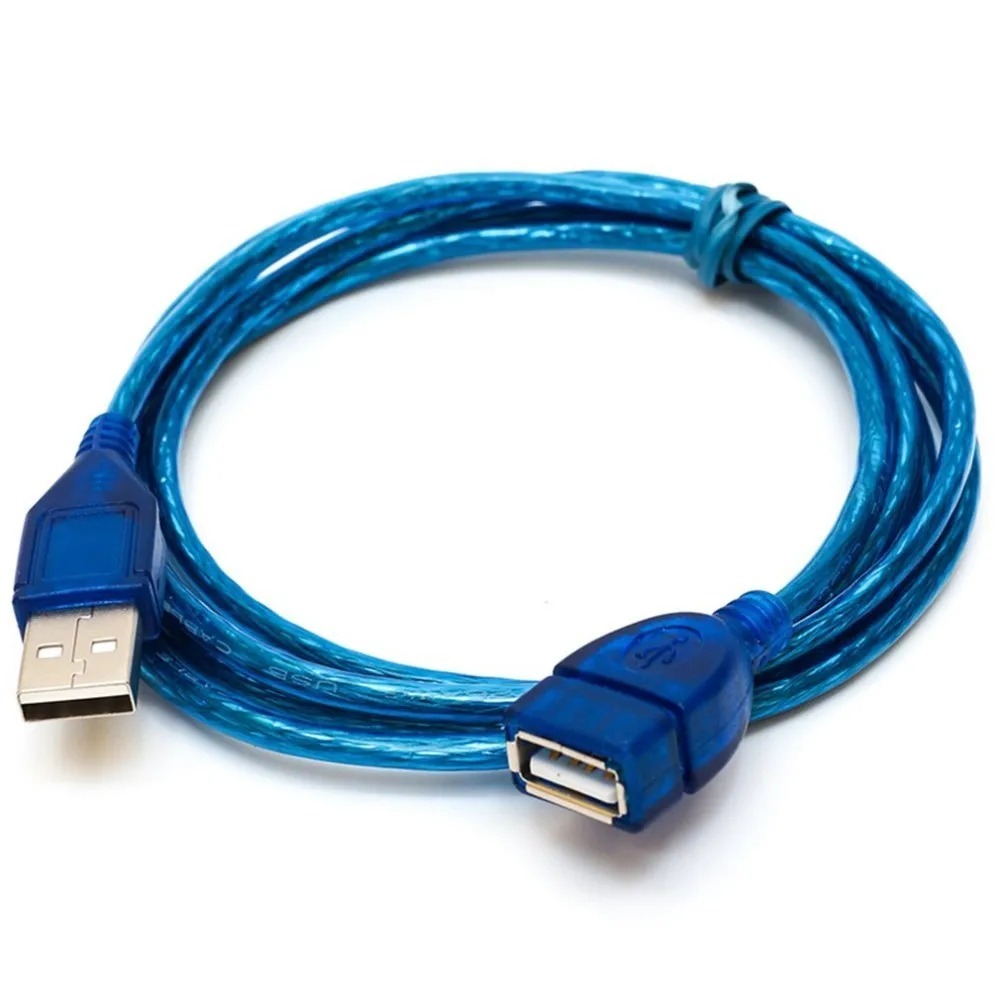 1,5 M 2M 3M USB кабель с анти-помех USB 2,0 Удлинительный Кабель USB 2," папа" в USB 2,0 женскому удлинитель Дата-кабель, шнур синхронизации синий