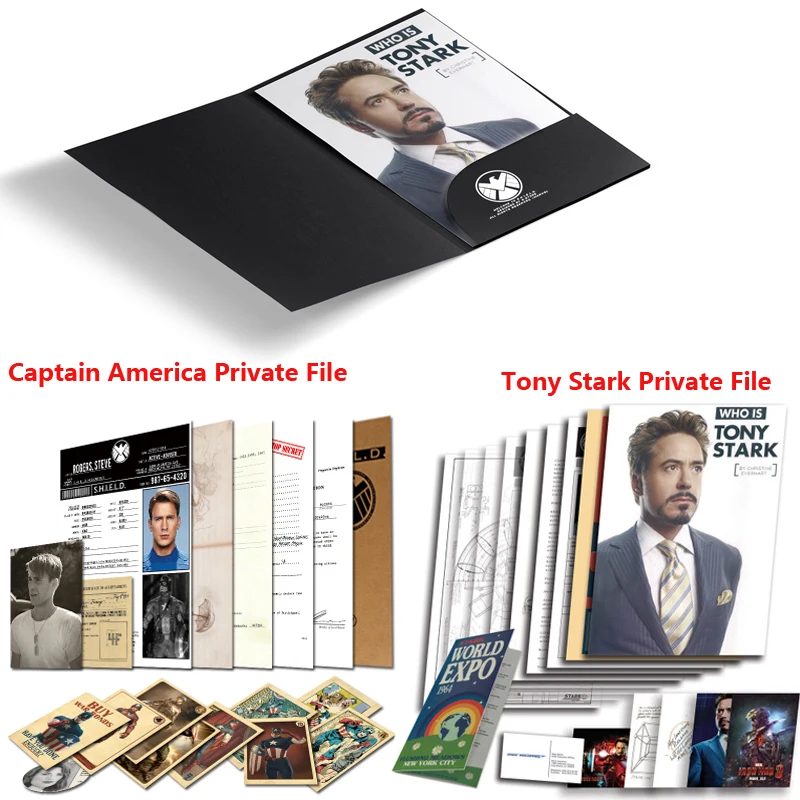 

Avengers: Endgame Iron Man Private File Cosplay Props Document Kraft File Thor Captain America Folder Tony Stark Accessories