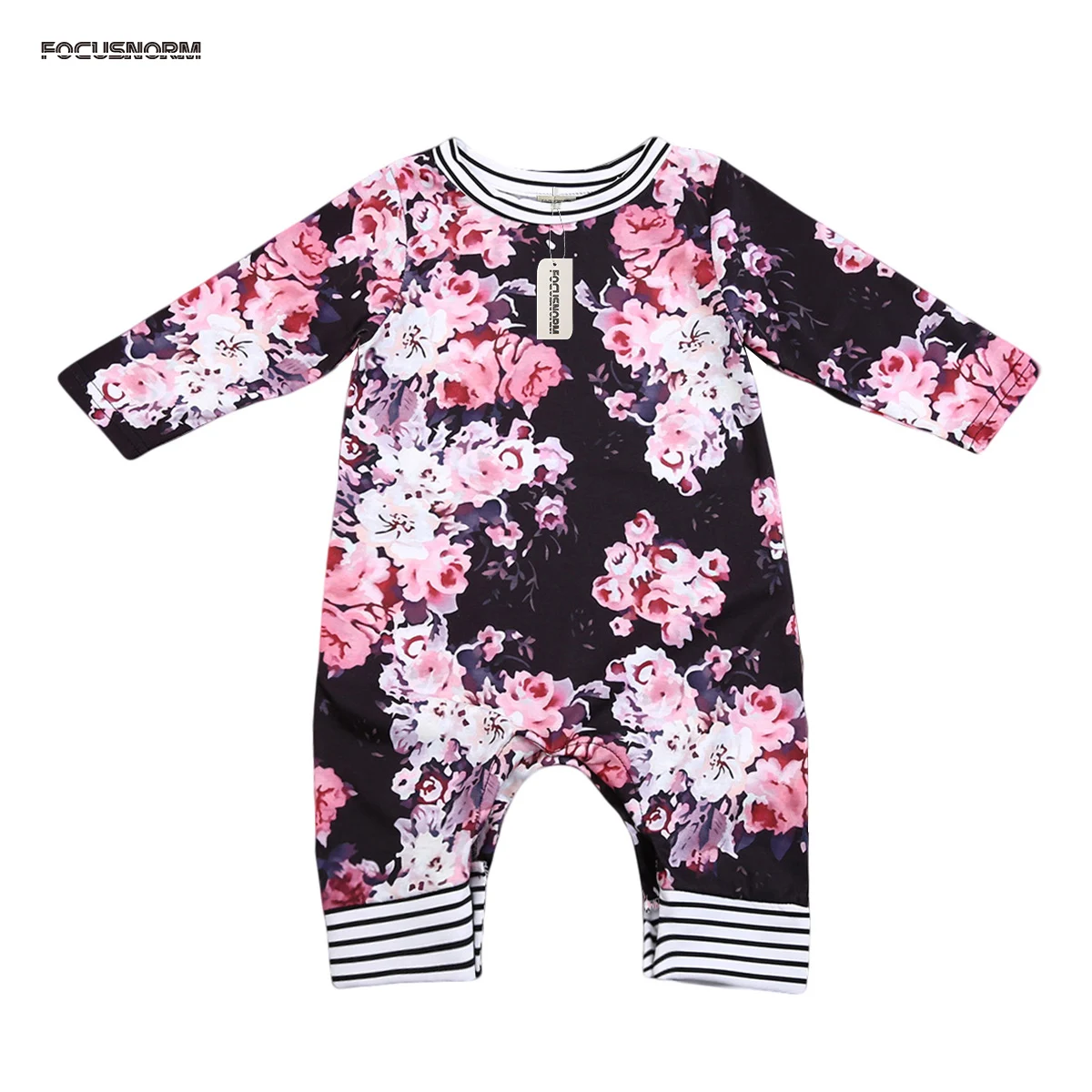 Retro Floral Romper Floral Playsuit Newborn Infant Baby Girl Jumpsuit Outfit in Rompers from