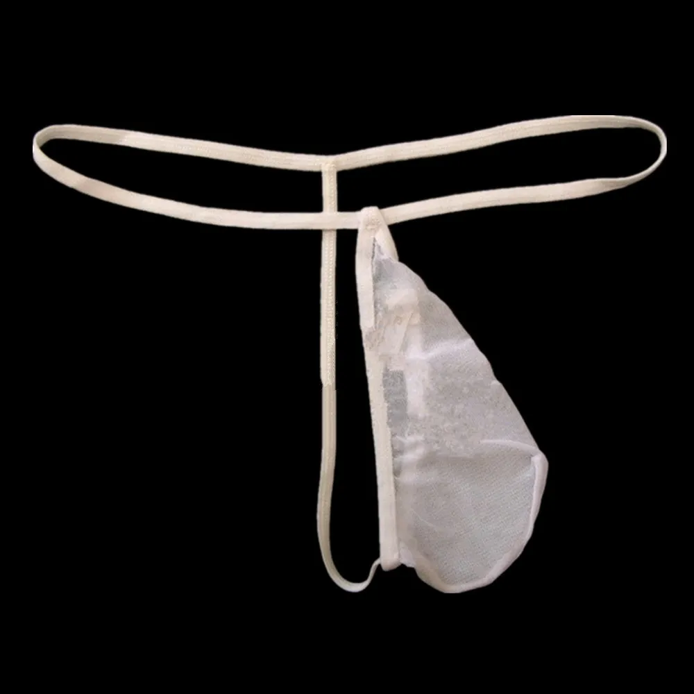 Ультратонкая сетка гей банджное мужское белье G String мужские стринги мешочек