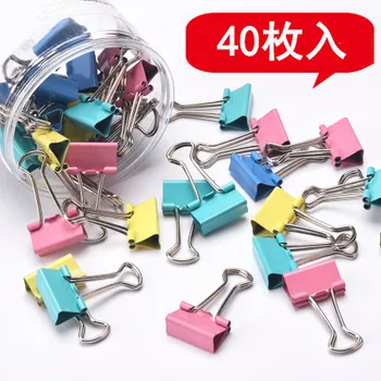 

40pcs Cute Kawaii Colorful Metal Paper Clips Binder Clip for Photo Message Ticket File Office School Supplies Clips Stationery