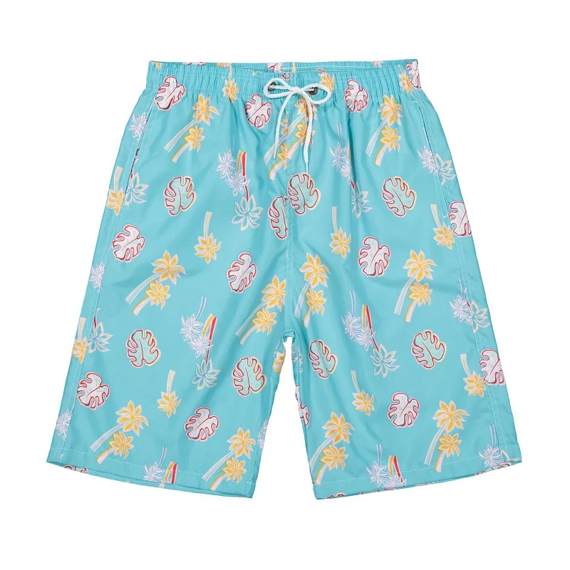 Men shorts Мужские шорты тонкий летний цветной шифоновый пляжные шорты быстросохнущие упругие талии обшитые мужские шорты A18-6 - Цвет: Men shorts