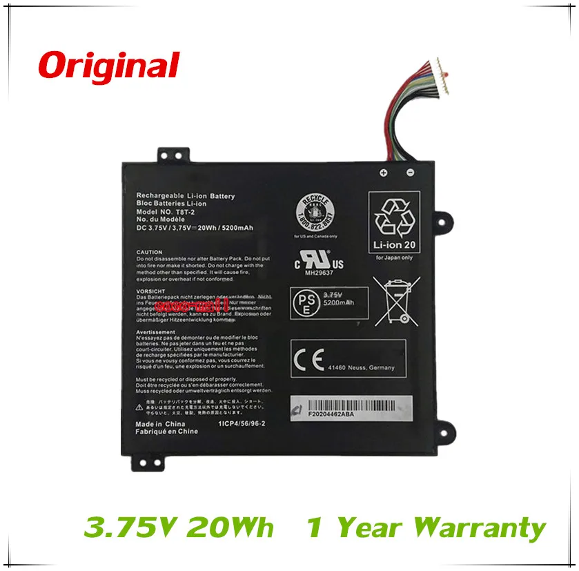 7XINbox 3 75 V 20wh оригинальный T8T 2 Аккумулятор для ноутбука Toshiba Satellite Click Mini L9W B Series