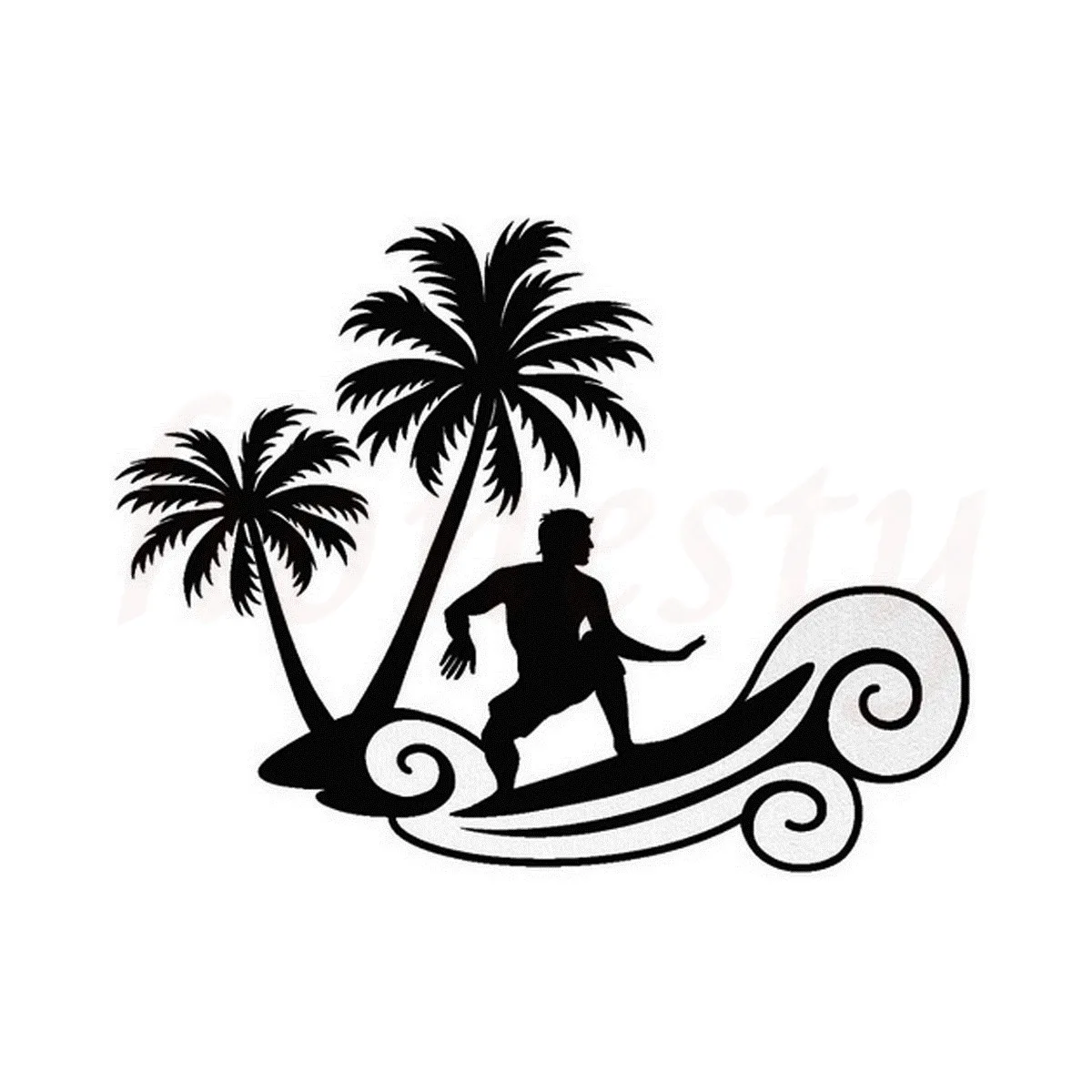 Interesting Surfing Car Stickers Reflective Wall Home Glass Window Door