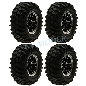 

4Pcs 1:10 RC Crawler Alloy 1.9inch Beadlock Wheels + 108mm Silicone Rubber Tires For Axial SCX10 Climbing Rock Truck #4