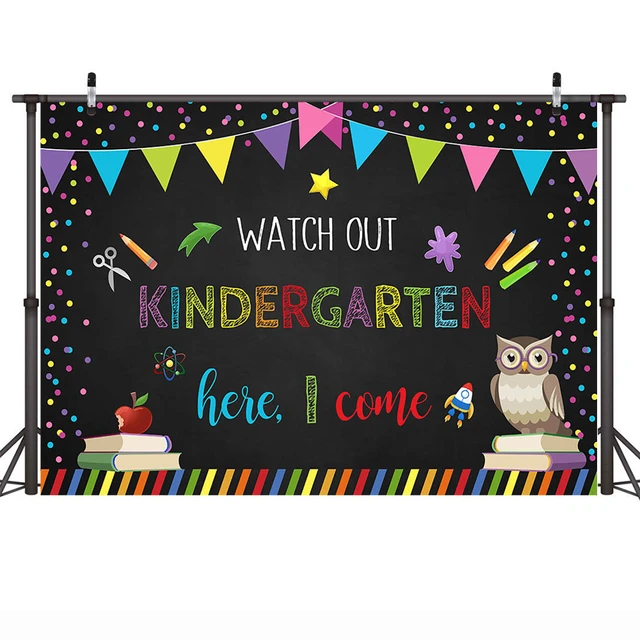 First Day of Kindergarten Backdrop Watch Out Kindergarten Here I Come  Background Back to School Backdrops