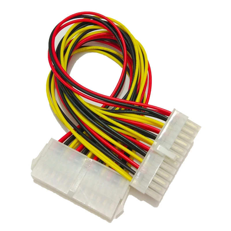 

30cm 24 Pin Dual PSU Power Supply Extension Cable for Computer Adaptor Cable Connector for Miner Mining 24Pin 20+4pin