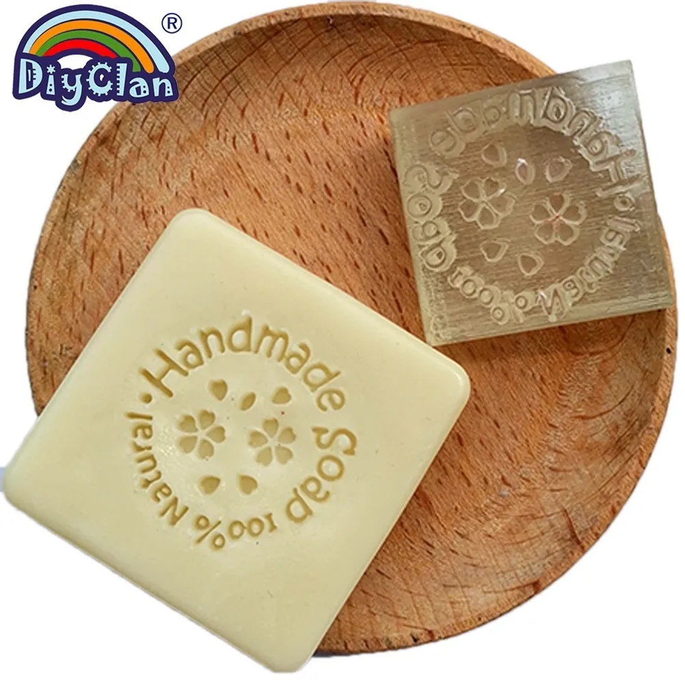

Acrylic DIY resin chapte "100% natural handmade soap" DIY handmade Resin soap stamp chapter mini diy patterns Z0084HM