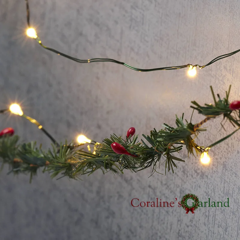 

Christmas lights 2M 20LED Green wire string battery operated fairy lights string for holiday party wedding decoration garlands