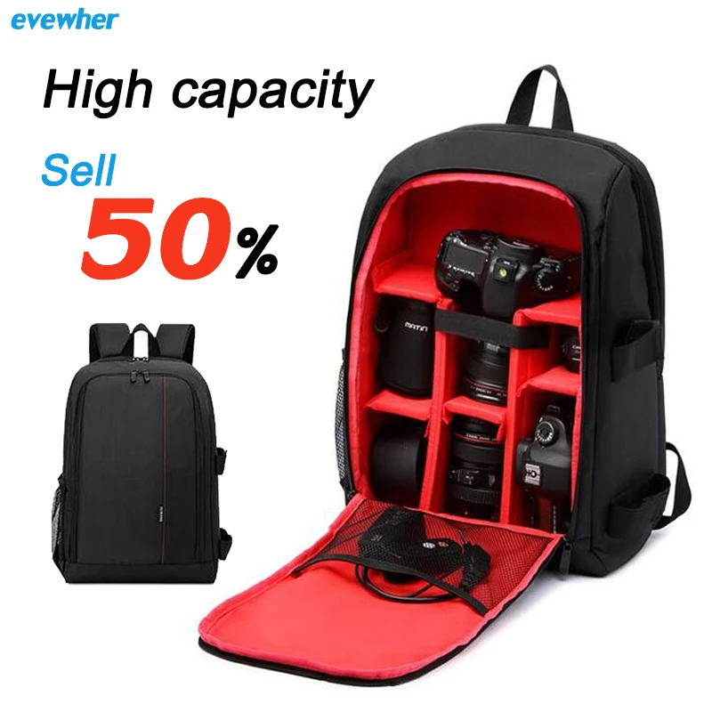 

Reinforcement Waterproof multi-functional Digital DSLR Camera Video Bag w/ Rain Cover SLR Camera Bags PE Padded for Photographer