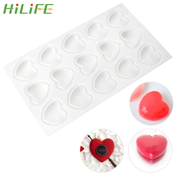 

HILIFE for Dessert Muffin Brownie Pudding Jello Baking Moulds 15 Cavities Heart Shaped Cake Mold Cake Decorating Tools 3D