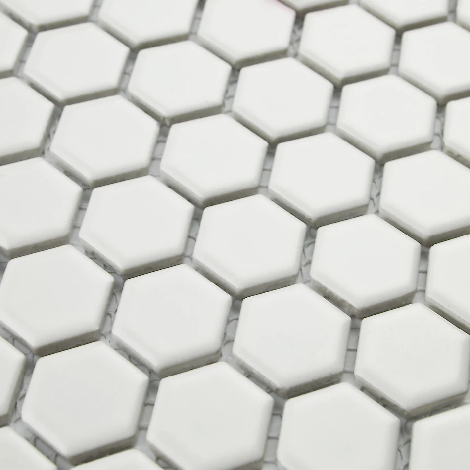 Koop Klassieke witte kleur hexagon keramische moza iuml;ektegels keuken backsplash badkamer muur en vloertegels haard moza iuml;ek