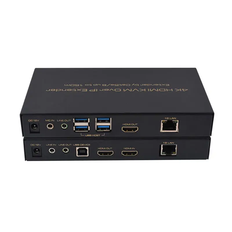 

150M/500Ft Hdmi 4K Kvm Over Ip Extender Cat5E/Cat6 For 1080P Mouse Keyboard 4K 30Hz Hdmi Transmitter Receiver Kvm Rs232 Extend