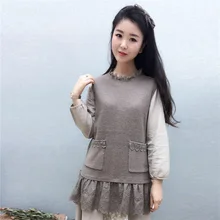 Кружевной жилет в стиле «mori girl» с пуговицами на спине