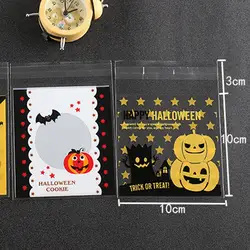 Шт./упак. 100 Хэллоуин конфеты выпечка печенье Ziplock сумка смешанный стиль Хэллоуин пластиковые сумки самоклеящиеся пакеты