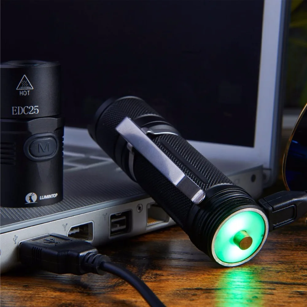 1000 Lumens Tactical USB Rechargeable Lumintop EDC25 Cree XP-L V5 LED Flashlight 